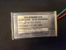 Load image into Gallery viewer, SMALL 48 VOLT TO 12 VOLT  10 AMP 120 WATTS VOLTAGE REDUCER with TRIGGER WIRE !