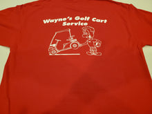 Load image into Gallery viewer, T SHIRTS   RED  SIZE    LARGE  WAYNES GOLF CARTS NICE!!!