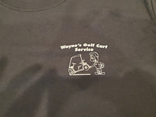 Load image into Gallery viewer, T SHIRTS BLACK SIZE LARGE WAYNES GOLF CARTS NICE!!!