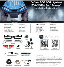 Load image into Gallery viewer, DELUXE RGB LED Light Kit Club Car Tempo color changing!