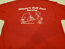 Load image into Gallery viewer, T SHIRTS   RED  SIZE    LARGE  WAYNES GOLF CARTS NICE!!!
