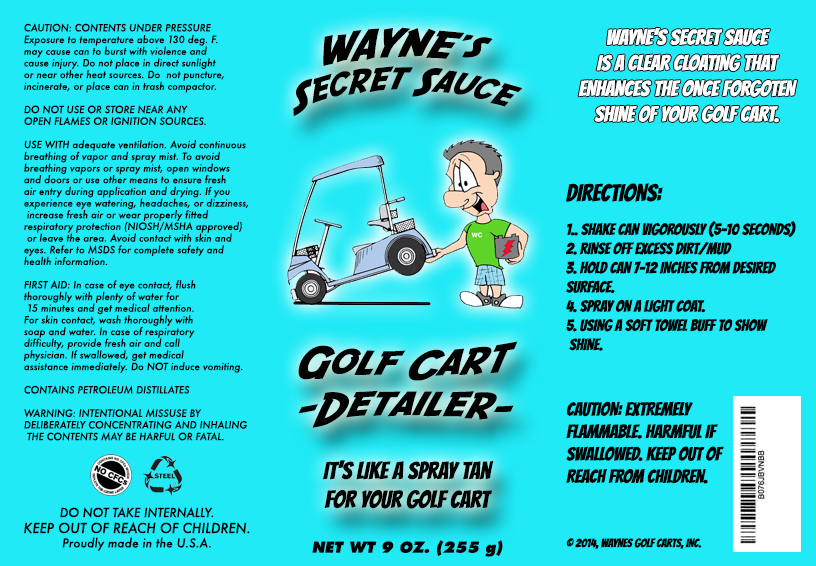WAYNE'S Secret Sauce Golf Cart vinyl detailer- Restorer black